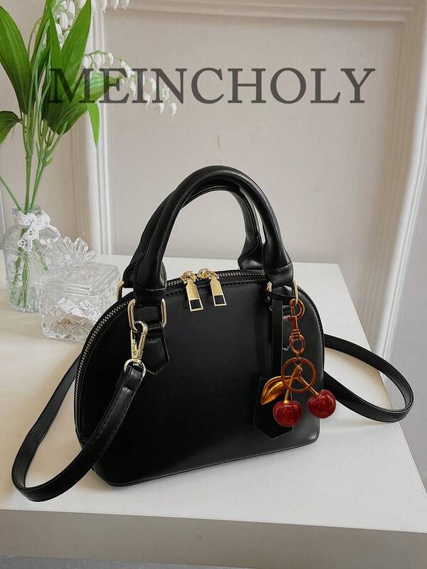 Túi xách thời trang đa năng màu trơn hình vỏ sò, kiểu dáng tote, túi đeo vai chéo cho nữ.