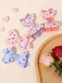 1 قطعة مشبك شعر بشكل فراشة ملون بالأرجواني والوردي والأزرق والأحمر بمناسبة عيد الحب، إكسسوار شعر لعيد الطفل - واحد - مشاهدة 3