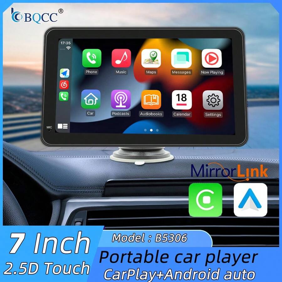 BQCC 7英寸无线CarPlay安卓车载触控高清屏车载播放器，安装简便，支持TF卡/USB/蓝牙播放
