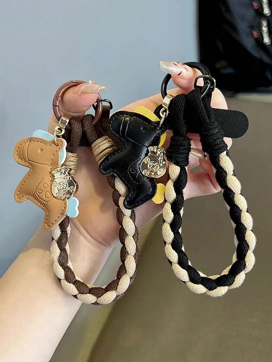 1条小马吊坠手机挂绳,新款招财马吊坠钥匙扣编织绳,时尚户外徒步旅行防丢手机挂绳带夹子,兼容安卓及大多数智能手机,送给母亲、家人、朋友的生日、节日礼物 - 彩色 - 查看 1