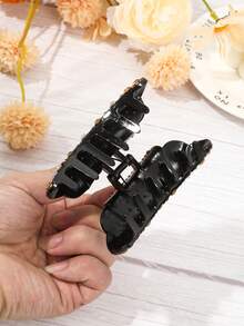 1 chiếc kẹp tóc hình sừng bò đính đá acrylic cao cấp, thời trang, sang trọng, phụ kiện tóc nữ, kẹp tóc cài đầu thời trang, kẹp tóc cài hàm thường ngày, thích hợp cho kỳ nghỉ hè, đi biển, du lịch. - màu cà phê - Xem 4
