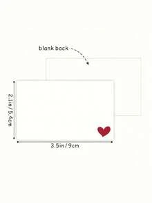 60pcs/30pcs Heart Message Cards, Pocket Cards, Business Cards, White Greeting Cards, Thank You Cards, Blank Message Cards, Uncoated Thank-You Cards, Your Notes, Information Cards, Letter Cards, Small Business Supplies, Gift Labels, Birthday Exclusive - Multicolor - View 4