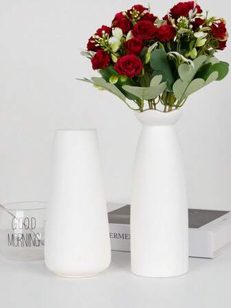 1PC White Ceramics Vase Nordic Creative Flower Vase Home Living Room Table Flower Bottle Crafts Wedding Party Decoration