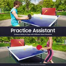 360° Adjustable Table Tennis Rebound Board - Self-Training Ping Pong Trainer With Rubber Surface & 7 Layers Of Wood For Solo Practice - Red - View 7