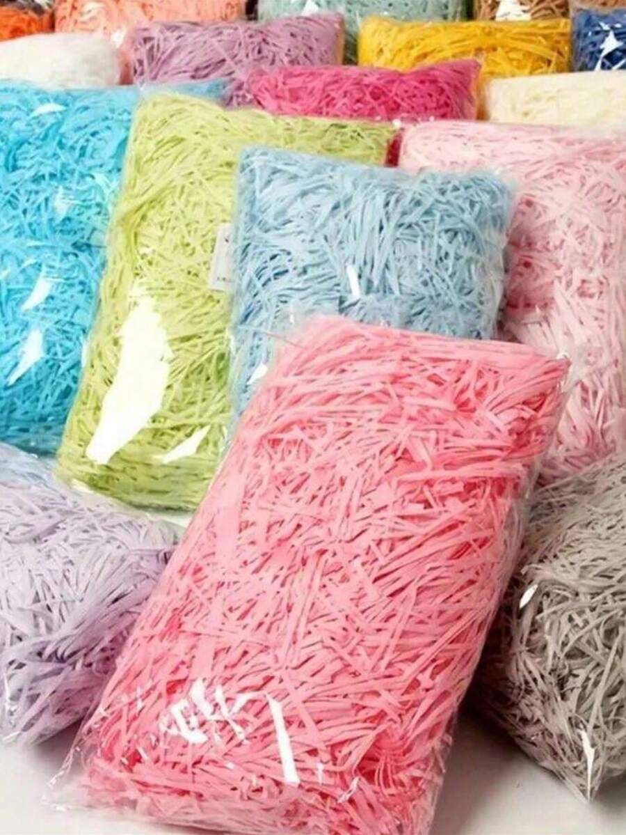 1 عبوة 20-500 جرام من ورق الرافيا الملون المجعد، مناسب لحشو صناديق الهدايا DIY، التعبئة والتغليف، الزفاف، حشو صناديق الهدايا من لب ورق الرافيا متعدد الألوان، هدايا عيد الحب، هدايا عيد الفصح، ديكور حفلات عيد الميلاد