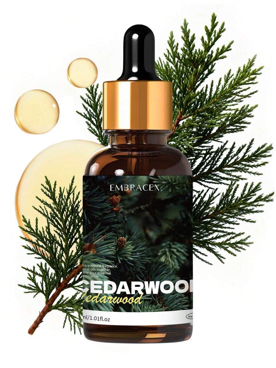 EMBRACEX. Minyak Esensial Cedarwood 30ml, Minyak Esensial Premium, Cocok untuk Diffuser, Aromaterapi, Pembuatan Lilin dan Sabun, Hadiah Pewangi