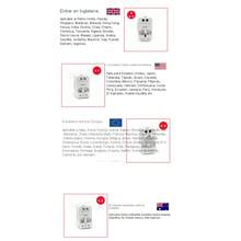 Adaptador y convertidor de enchufe internacional todo en uno, enchufe europeo-americano, interruptor, cargador, interfaz universal, apto para Australia, Estados Unidos, Reino Unido, Nueva Zelanda y Europa, apto para viajar a varios países/regiones, 125 V/6 A, 250 V/13 A - Tipo de Enchufe B USA (110-127V) - Ver 6