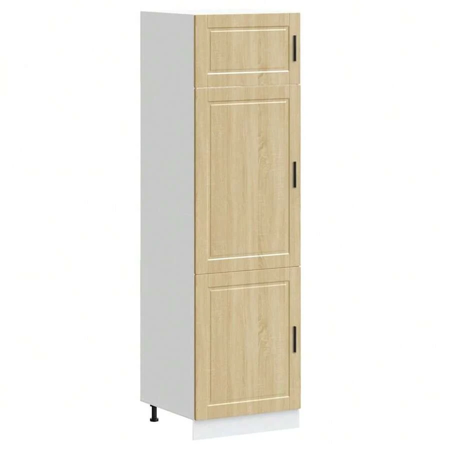 vidaXL Armoire de cuisine Porto chêne sonoma bois d'ingénierie - Tabac - Voir 1