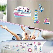 12pcs Cruise Ship Door Magnets Decor, Nautical Boat Car Fridge Magnet Stickers Anchor Cruise Cabin Fridge Magnetic Decorations, Suitable For Cabin Carnival Party - Multicolor - View 3