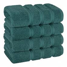 American Soft Linen Luxury Hand Towels For Bathroom, 600 GSM 1OO% Cotton Turkish 4 Piece Hand Towel Set, 600 GSM Hand Face Towels For Kitchen, Teal Hand Towels - 藍綠色 - 查看 2