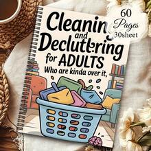 1pc Aesthetics ADHD Cleaning Planner Spiral Notebook, Household Cleaning Schedule & Checklist, Daily/Weekly/Monthly/Yearly Housekeeping Notebook, Professional House Management Logbook For Housewife - A - View 3