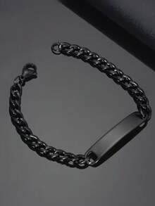 Personalized Custom Engraved Stainless Steel Bracelet, 1 Piece, Available In Three Colors. Customize With Names, Dates, Or Logos. Perfect As A Gift For Couples, Friends, Family, Pets, Or As A Commemorative Gift. An Ideal Holiday Gift For Fathers, Mothers, Lovers, Or Grandmothers. Suitable For Everyday Wear Or Special Occasions. - Multicolor - View 4