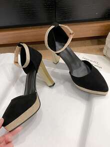 闪亮水钻蝴蝶结银色尖头细高跟女式套脚鞋 - 黑色 - 查看 8