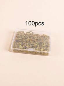 100pcs/Box Heart-Shaped Water Drop Metal Clips, Creative Office Desktop Paper Storage Metal Clips, Stylish Study Supplies, Valentine's Day Card Decorations - Sets - View 11