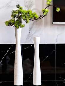 1个现代塑料花瓶,欧式风格,白色,大号,可作花瓶、复古花瓶、创意花瓶、落地式大花瓶、水培花瓶、塑料花瓶中心装饰、大型塑料花瓶、婚礼花瓶,适用于干花装饰、家居装饰、餐厅/餐桌装饰、婚礼/派对装饰 - 彩色 - 查看 5