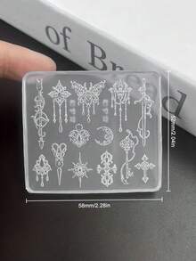 1个深色硅胶美甲模具，蝴蝶剑图案，3D立体美甲模具，DIY Y2K风格3D透明美甲模具，打印模板配件，适用于美甲沙龙用品 - 彩色 - 查看 6