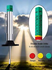 1. 25 mm universell precisionsdäckmönsterdjupmätare - Tillverkad av ABS-material, ett bekvämt och lättanvänt verktyg för att utvärdera skicket på bildäck, modellbilsdäck och cykeldäck.