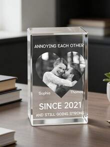 个性化3D水晶照片，捕捉难忘瞬间，可定制水晶照片，激光雕刻玻璃立方体，情侣、女友、男友、毕业季的理想礼物，独一无二