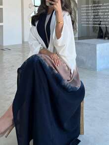 Fashionable Long Batwing Sleeve Cover Up, Casual Zipper Design, Loose Fit, Suitable For Daily Wear