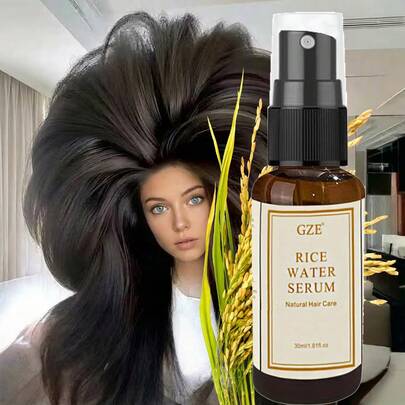 GZE天然大米浓缩护发喷雾精华，保湿大米水精华，修护滋养，柔顺深层护理，男女皆宜