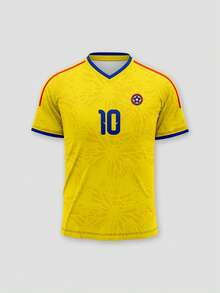 哥伦比亚国家队经典款球衣，主色调为黄色，可定制球队名称、号码和姓名，透气微孔设计，适合日常穿着、休闲和训练，也可作为礼物送给朋友，或作为圣诞节、新年、父亲节、夏季旅行的必备单品。 - 黃色 - 查看 3