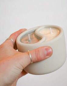 TendenciaMolde Silicon Base Vela Yingyang Cera Dual Cerámica ConcretoCalidad premium - Blanco - Ver 4