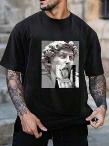 MURAMASA Men's T-Shirt With Figure Print - Black - View 8