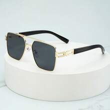 1pc Men's Classic Double Bridge Square Frame High Quality Business Casual Fashion Fashion Glasses (Suitable For Travel, Leisure, Party, Beach, Daily Use) - Multicolor - View 8