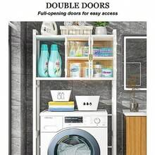 ccEstante de Almacenamiento Multifuncional de 2 Niveles sobre el Inodoro con Puerta de Armario Estante Organizador de baño Independiente Estante de Inodoro Establenn - como en la foto - Ver 5