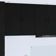 vidaXL Armoire de cuisine Noir 40 x 31 x 80 cm Bois d'ingénierie - Noir - Voir 2