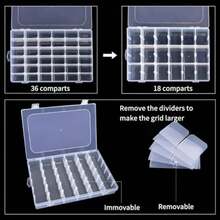2 Pack 36 Grids Clear Plastic Bead Organizer Box Fishing Tackle Box Compartment Organizer With Adjustable Dividers For Jewelry Art Craft Bead Storage Containers With 5 Sheets Label Stickers - 219462010 - View 5