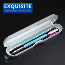 2PCS MetalTurquoise/Lake Blue Cuticle Pusher And Cutter Remover Salon Quality Stainless Steel Gel Nail Polish Peeler Scraper Durable Manicure And Pedicure Cleaner Tool For Fingernail And Toenail - MàuQ - Xem 4