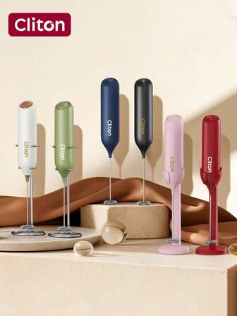 CLITON מתנה חלומית! מקציף חלב המופעל באמצעות סוללה - הבחירה המושלמת לקפה, לאטה ושוקו חם. זמין ב-3 סגנונות (ראש יחיד/קלאסי/נירוסטה) ו-6 צבעים. מתנה אידיאלית לחג המולד, יום האהבה, פסחא, חנוכת בית ועוד!