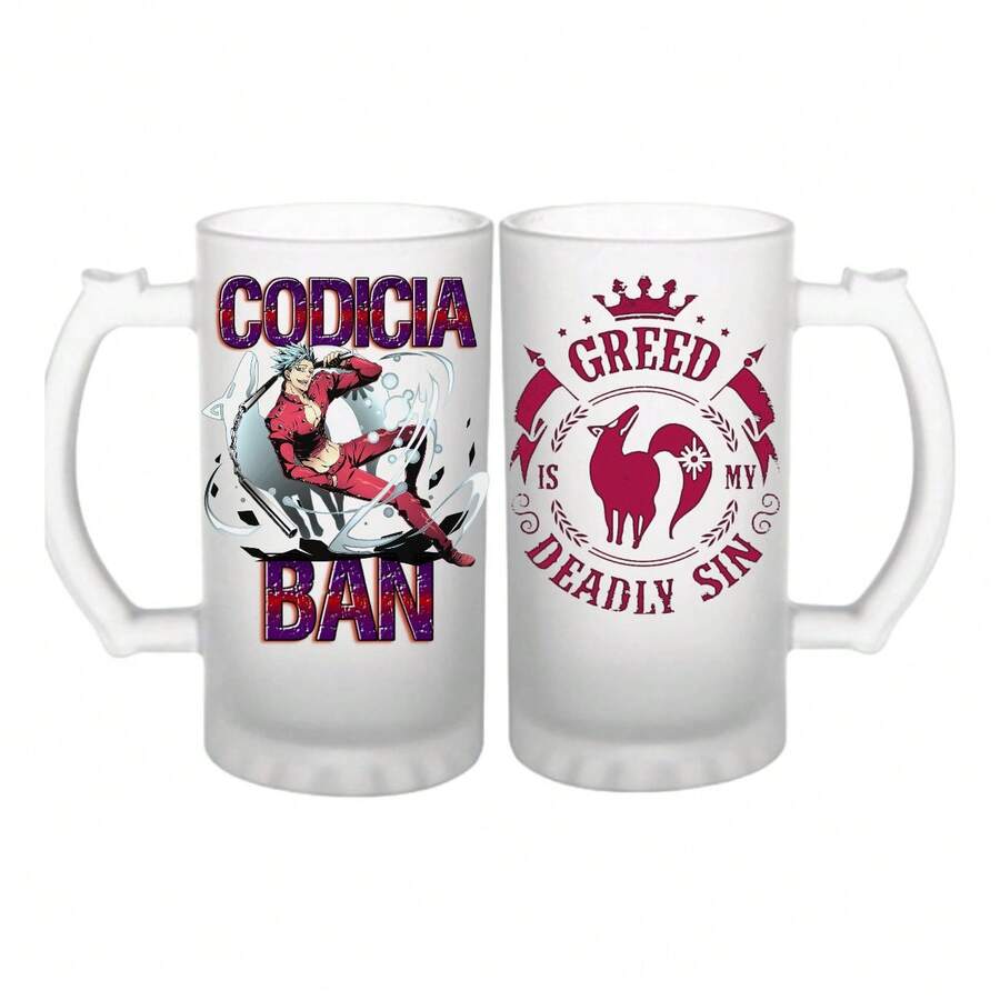 TendenciaTarro Vidrio Anime 7 Pecados Nanatsu No Taizai 1pz A ElegirCalidad premium - símbolo de merlín negro - Ver 1