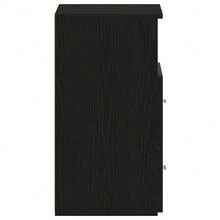 vidaXL Table de nuit 2 pcs Chêne noir 50 x 32 x 60 cm Bois d'ingénierie - Noir - Voir 9