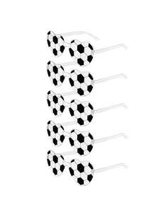 5pcs Football Heart-Shaped Frameless Glasses, Football Themed Party Favor Glasses, Suitable For Sports Themed Parties, Anniversaries, Bachelor Parties, Birthday Gifts, Carnivals, Fun Events Or Party Favors, Pool Parties And Beach Parties. - Black and White - View 13