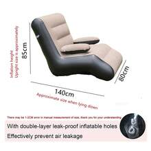 折叠懒人沙发，加厚折叠充气躺椅，紧凑型游戏躺椅，休闲床/睡眠气垫长凳 - coffee - 查看 3