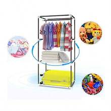 OOCCO Armario portátil guardarropa de Tela guardarropa artístico Almacenamiento Muebles de Dormitorio Armario Armario de Tela no Tejida Armario Plegable para Dormitorio Infantilcc - como en la foto - Ver 5