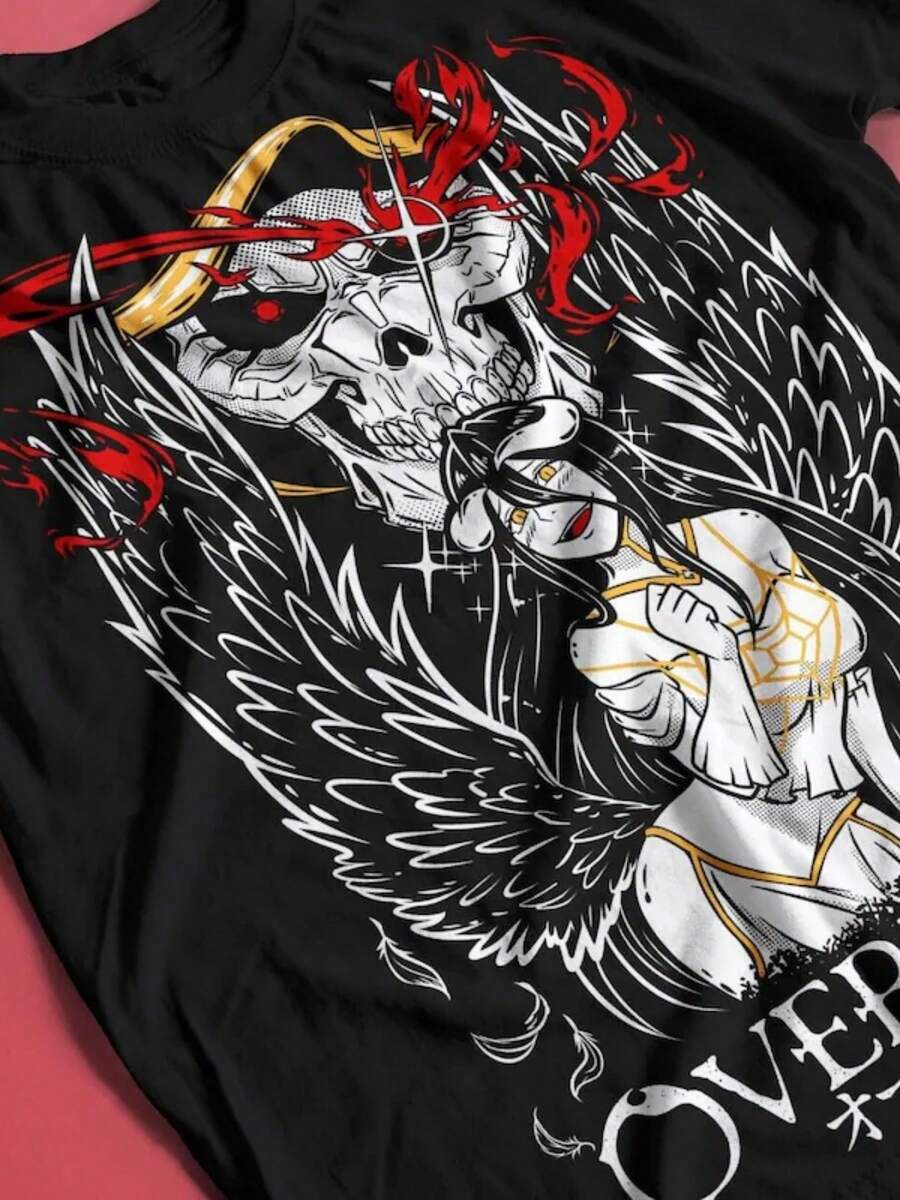 Albedo Overlord Tshirt, Anime Overlord Character, Demon Girl, Succubus, Ainz Ooal Gown, Momonga, Tomb Of Nazarick, Anime Streetw (2) - màu đen - Xem 1