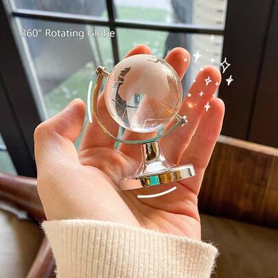 Minimalist Ins Style Mini Globe, Creative Desktop Decor, Transparent Desk Ornament, New Year, Birthday, Christmas Gift
