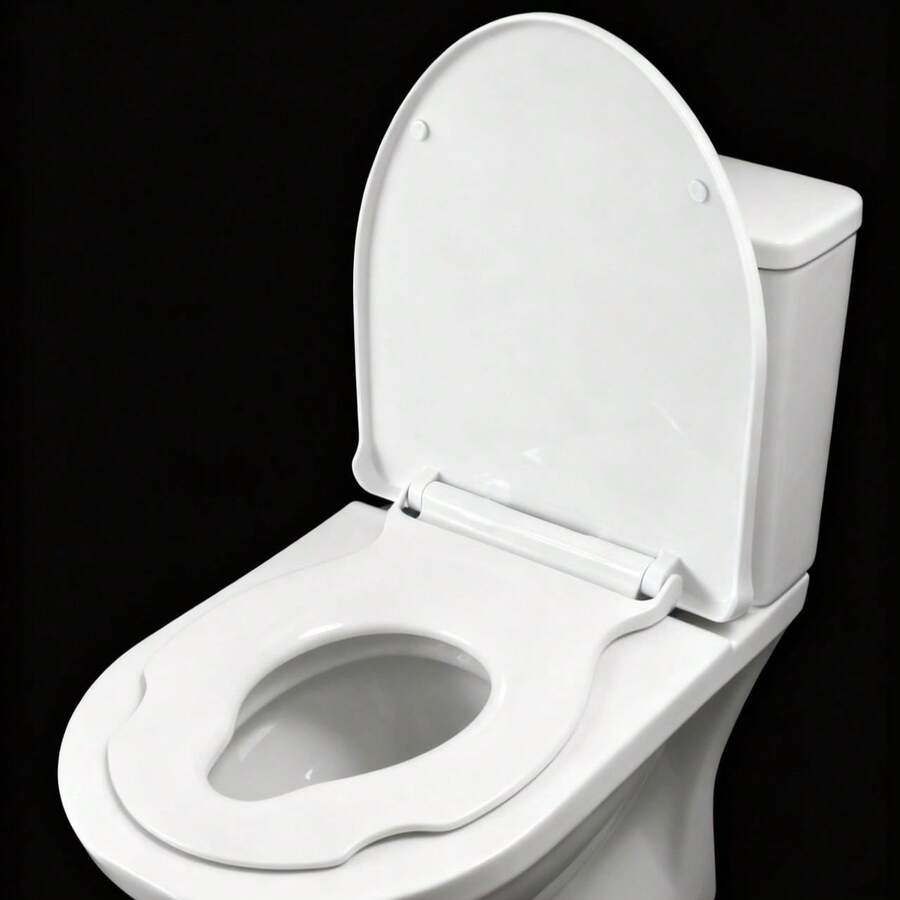 2-In-1 Parent-Child Toilet Seat Lid, Integrated Soft-Close Child Toilet Seat For Toddlers, PP Material With Quick-Release Design For Easy Cleaning, Universal Fit For Most Standard Round/Oval Toilets, Hygienic & Family-Friendly Dual-Size Toilet Cover - White - View 1