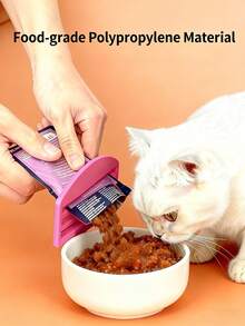 3pcs Pet Food Squeezer | Heavy Duty Plastic Pet Food Dispenser With Non-Slip Base, Easy Open Lid And One-Touch Operation - No Assembly Required, Compact Design, Durable Plastic Material, Battery-Free - Multicolor - View 3