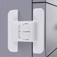White Multi-Purpose Security Box Accessories - Anti-Opening Locks, Door Locks, Window Locks, Adhesive Drawer Locks, Fridge Door Locks, Closers, Cabinet Locks, Water Dispenser Locks, Safety Buckles, No Drilling Required, Self-Adhesive Anti-Pinch, Double Buckle Design Anti-Opening - White - View 9