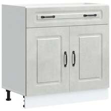 vidaXL Armoire de cuisine Kalmar gris béton bois d'ingénierie - Gris - Voir 1