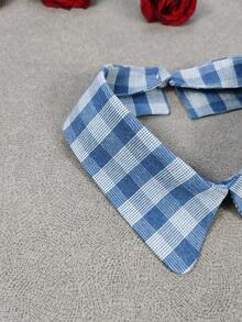 1 Stück unisex Jeanskollar Kontrast Karomuster Lässig Elegant Polyester abnehmbarer Kragen, vielseitiger modischer Hemdkragen, geeignet für alle Jahreszeiten - Verschiedenfarbig - Übersicht 7