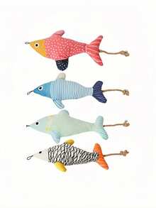1pc Cartoon Fish Cat Toy, Self-Entertainment Boredom Relief Toy With Catnip, Multi-Color Options - Multicolor - View 4