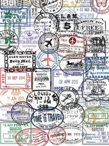 60PCS Postmark Retro Stickers Letterhead Stamp Travel Suitcase Personalized Trolley Case Guitar Graffiti PET Sticker - Multicolor - View 7