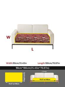 1pc Vintage Bohemian Style Small Diamond Pattern Sofa Cushion, Chenille Jacquard Fabric, Suitable For 1-4 Seater Sofa, All Seasons, Machine Washable. - Multicolor - View 26