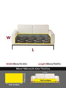 1pc Vintage Bohemian Style Small Diamond Pattern Sofa Cushion, Chenille Jacquard Fabric, Suitable For 1-4 Seater Sofa, All Seasons, Machine Washable. - Multicolor - View 30