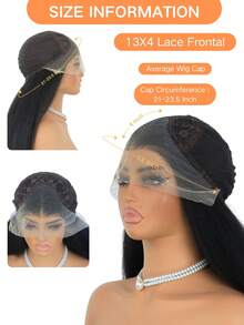 Kinky Straight Wigs Long Black Yaki Straight Wigs For Black Women Lace Front Wigs 13x4 Free Part Afo Kinky Straight Wig Pre Plucked Hairline Heat Resistant Fiber 24 Inch - Black Brown - View 6